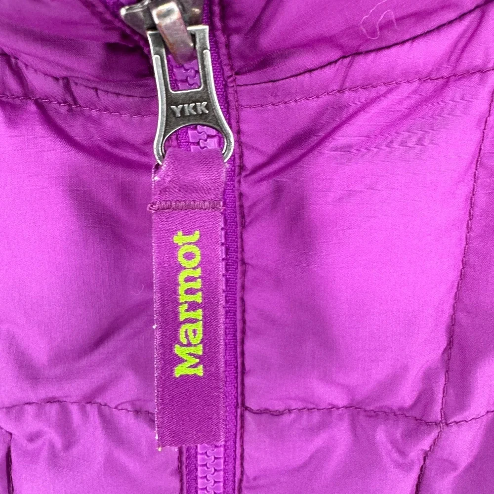 Marmot Jacket Kids Large Purple Puffer 700 Down Fill Youth Outdoors Full Zip